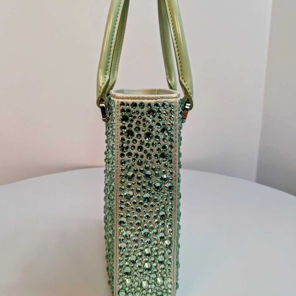 Prada Light Green/Aqua Crystal Embellished Small Double-Handle Crossbody Bag - Picture 3 of 13